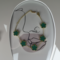Pulseira – Dourado & Verde às riscas