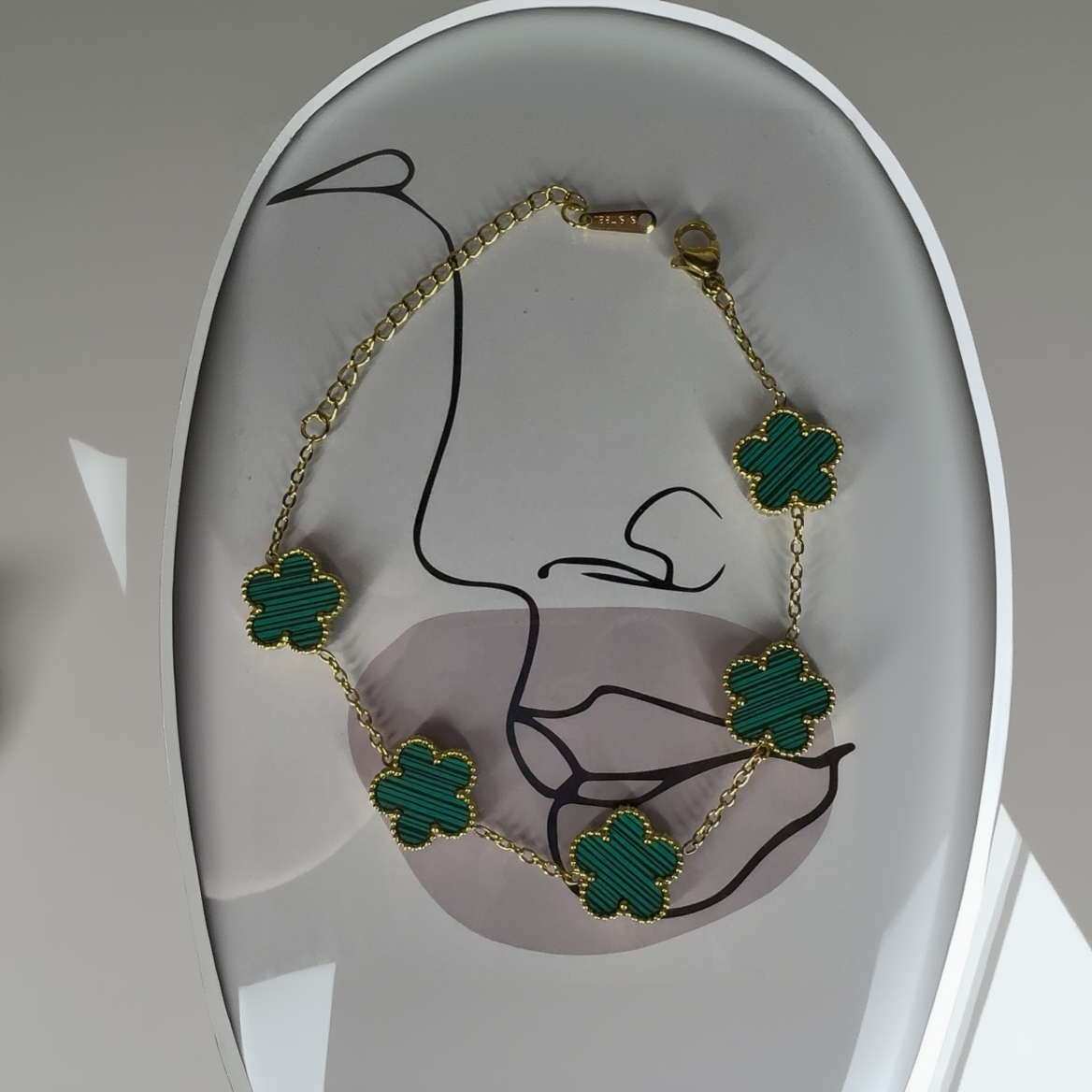 Pulseira – Dourado & Verde às riscas